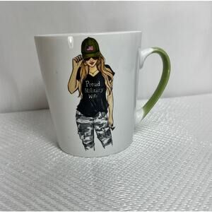 Proud Military Wife Coffee Mug Cup Oversize 16 oz Prima Design Patriotic Ceramic